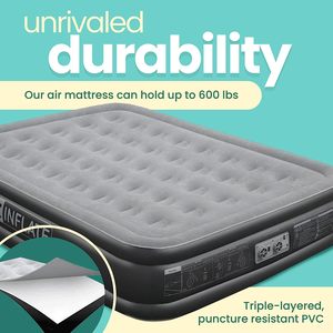 ที่นอนลม EZ INFLATE พร้อมปั๊มในตัว ดีไซน์พกพาสะดวกสำหรับใช้ในบ้าน ตั้งแคมป์ และการเดินทาง - Product Image 2