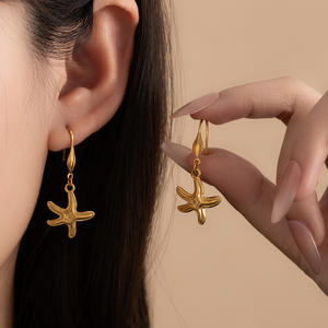 Pendientes de Oro y Titanio con Diseño de Océano para Mujer, Venta al por Mayor - Product Image 3