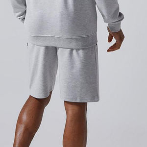 Nouveau short gris en coton pour homme, tendance 2026, avec logo imprimé sur le devant, taille élastique, décontracté - Product Image 2