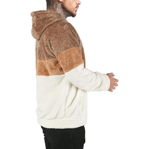 Custom Heavyweight 100% Cotton <b>Sherpa</b> Fleece <b>Lined</b> Pullover Hoodie 400 GSM Low MOQ Winter OEM Supplier Men's Private Sweatshirts - Product Image 2