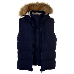 Chaleco Acolchado Negro para Hombre, Chaqueta sin Mangas con Forro de Piel, Capucha para Clima Frío, Ropa de Invierno para Exteriores, Chaleco Acolchado de Algodón con Capucha - Product Image 1