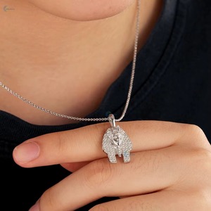 Iced Out Moissanite <b>Elephant</b> Pendant 925 Silver Gold Plated Hip Hop Charms Everyday Wear Custom Animal Theme Pendant Custom - Product Image 2