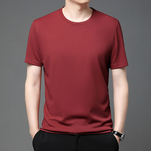 T-shirt d'été décontracté à manches courtes en soie glacée, broderie personnalisée du logo OEM, fabriqué en Chine par BD - Product Image 4