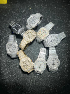 Reloj de Lujo con Diseño Moderno, Movimiento Automático, Diamantes Moissanite, Estilo Hip Hop, Acero Inoxidable, 41 mm, Chapado en Oro, con Fecha Automática - Product Image 6