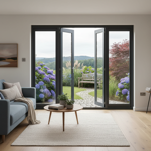 Porte pliante verticale, usage commercial, résidentiel, maison, villa, moderne, aluminium, haute qualité, nouvelle porte pliante haut de gamme - Product Image 5