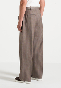 Men's High Waist Pleated Formal Trousers Straight Leg <b>Wool</b> Blend Suit <b>Pants</b> Autumn Wear - Product Image 2