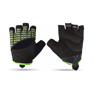 Unisex <b>Black</b> Fitness <b>Gloves</b> With Green Trim Breathable <b>Mesh</b> Non-Slip Weight Lifting Strength Training - Product Image 1