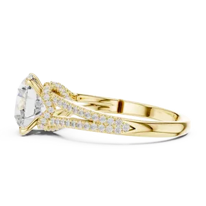 <b>Split</b> Shank Micro Pave 18K Solid Gold 2.5ct Round Brilliant Lab Grown Diamond Engagement <b>Ring</b> IGI Certified VVS E-F <b>Ring</b> - Product Image 2