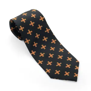 Corbata Masónica de Alta Calidad con Diseño de Compás y Escuadra Negros, Regalo para Masones, Corbatas Masónicas Nuevas Hechas a Medida para Hombre - Product Image 3