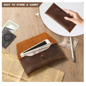 Nouveau design Portefeuille en cuir portable long, pochette à monnaie, pochette élégante, porte-monnaie, petit porte-cartes pour la gestion des espèces - Product Image 6