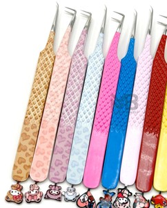 Pinzas Antideslizantes para Extensión de Pestañas al por Mayor, Pinzas de Precisión de Acero Inoxidable con Punta de Fibra para Herramientas de Maquillaje - Product Image 5