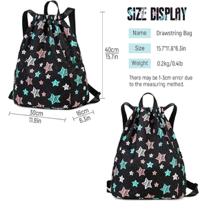 Custom Sublimation Drawstring Bags Polyester Sports Gym Backpack Lightweight Promotional Logo String Bag Bulk - Product Image 6