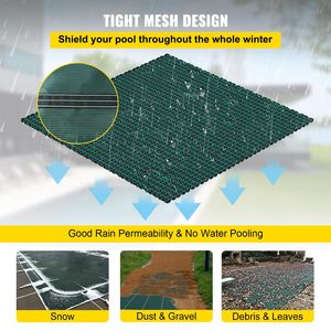 Telo di Copertura Invernale per Piscina Interrata 16x30 piedi Rettangolare, in Rete PVC a Tripla Cucitura e Materiale PP, per Sicurezza - Product Image 6