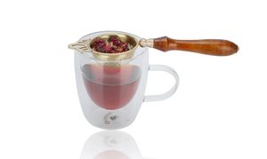 Loose Leaf <b>Tea</b> Strainer Fine Mesh Reusable <b>Tea</b> Brewing Filter Brass <b>Tea</b> Strainer with Handle for Home and Hospitality - Product Image 3