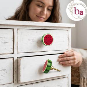 Pomo de Cerámica Moderno para Muebles, Diseño Tropical Novedoso, para Cocina, Baño, Dormitorio, Sala de Estar, Tirador de Cajón, Fácil de Instalar - Product Image 3