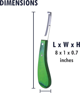 Cuchillo Profesional para Pezuñas, Cuchillo de Herrador de Acero Inoxidable de Primera Calidad con Mango de Madera Verde, Herramienta Afilada para Recortar Pezuñas de Caballos - Product Image 1