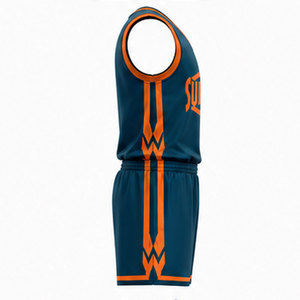 Ensemble d'équipement de basketball professionnel avec coupe athlétique ajustée, tissu respirant et design d'équipe entièrement personnalisé - Product Image 5