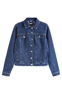 Patch poche Denim veste col rabattu lâche Denim printemps automne simple boutonnage vêtements d'extérieur pour femmes décontracté Jean femmes vestes - Product Image 2
