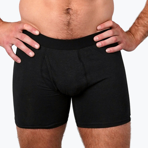 Men's Gray Mid-Rise <b>Boxer</b> Briefs Spandex/<b>Polyester</b> Knitted Breathable Eco-Friendly Solid Color Underwear - Product Image 3