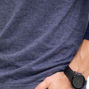 T-shirt à manches longues raglan pour homme, col rond, tissu léger, respirant, doux, décontracté, pour tous les jours, fitness, vêtements de sport - Product Image 5