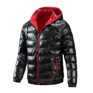 <b>Men's</b> Waterproof Breathable Quick-Dry Hooded Bubble <b>Jacket</b> Full-Zip Polyester Winter Casual Outdoor Wear - Product Image 1