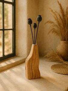 Jarrón de Flores de Madera de Fabricante Confiable para Decoración de Balcón de Apartamento con Estructura Ligera y Acabado de Madera Natural - Product Image 2