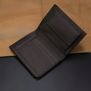 Wholesale Coffee Leather <b>Trifold</b> <b>Wallet</b> <b>Men</b> Casual Vertical Cardholder Classic Flap Billfold Soft Cash Sleeve ID Slot Man Pocket - Product Image 2