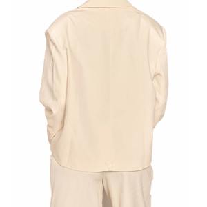 Blazer sur mesure pour femme à manches longues et col en V, veste de bureau, costume professionnel ajusté, manteau, fabricant OEM ODM, vente en gros, nouveau style - Product Image 3