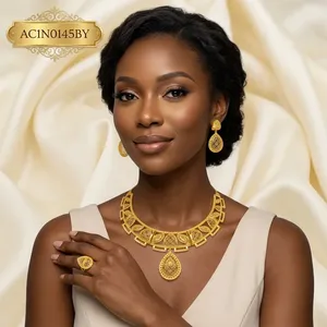 Gold Plated Jewelry One Gram Gold Exclusive Fashion Necklace Set for girl & Woman - Product Image 3