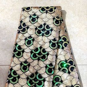 Tela de encaje bordado africano, tela de organza, malla de lentejuelas, textil para vestidos de moda, abastecimiento, exportación, comercio, comprador, EE. UU. - Product Image 2