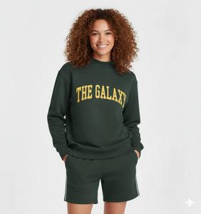 Conjunto de Pantalones Cortos y Top de Cuello Alto por Encima de la Rodilla para Mujer, Invierno, Color Sólido, Material de Poliéster y Algodón, Transpirable, Impresión de Logotipo Personalizado - Product Image 3