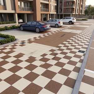 Carreaux de sol en porcelaine robustes 400x400mm 12mm, finition mate, antidérapants, résistants aux acides et à l'usure, pour usage extérieur et allées. - Product Image 5