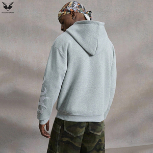 Sudaderas casuales para hombre, estilo relajado, con capucha, suministro directo de fábrica OEM/ODM, bordado con parche, para uso diario. - Product Image 2
