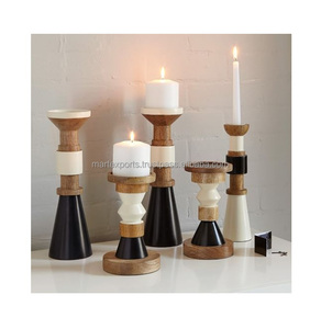 Bougeoir en bois contemporain écologique Support unique pour décoration de maison et d'événement de mariage Option pour fêtes et événements - Product Image 1
