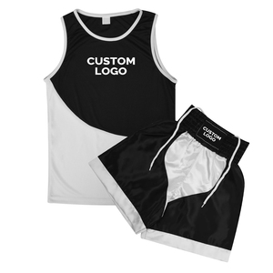 Ensemble de compétition de boxe personnalisé pour hommes, gilet et short de boxe en maille respirante, tenue d'entraînement et de combat OEM, articles de sport - Product Image 6