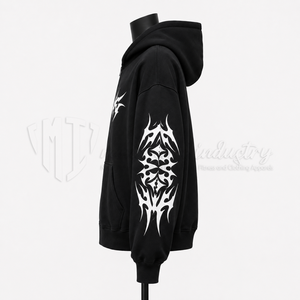 Sudadera con Capucha Negra Personalizada con Cierre, Estilo Urbano, 100% Algodón Felpa, Unisex, Invierno, Fabricante, Venta al Por Mayor, OEM, ODM - Product Image 4