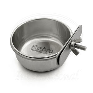 Comedero para Pájaros Reutilizable de Acero Inoxidable con Abrazadera para Colgar en la Jaula, Tamaño 3.5x1.8 Pulgadas, Taza para Agua y Comida - Product Image 1