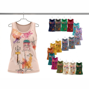 Breathable Knitted <b>Polyester</b> Summer OEM ODM Tank Top Sleeveless Casual Soft Cotton Custom Graphic Printed High Strength Shirt - Product Image 1