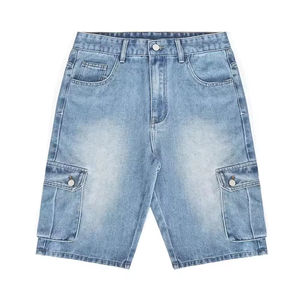 Shorts en jean tricotés droits mi-longs pour hommes, en Spandex/Polyester, séchage rapide, respirants, couleurs et logos personnalisables, excellente qualité, vente en gros - Product Image 1