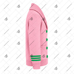 Alfa Griega Sólida Personalizada |   Kapa |   Ropa de la Hermandad Alpha, Cárdigan de Mujer con Cuello Chal, Bordado y Tejido de Punto, con Doble Abotonadura - Product Image 2
