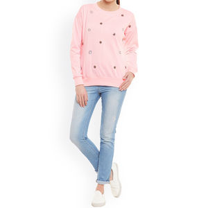 Nouveauté 2024 Sweat-shirt en molleton 100% coton rose uni pour femme de haute qualité, séchage rapide, respirant, service OEM ODM - Product Image 5