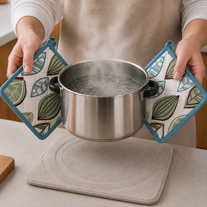 Porte-ustensiles en coton 100% imprimé, de qualité supérieure, doux, isolants thermiquement, pour la cuisine et la table. - Product Image 2