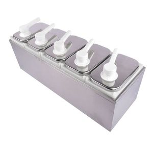 Dispenser per Salse in Acciaio Inox da 10L, Contenitore per Condimenti con Pompa, Erogatore di Bevande con Stazione di Pompaggio - Product Image 5