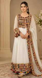 High Quality Vintage Afghan Wholesale Afghani Women Frock Customized Sizes Floor Length Heavy Weight Afghan Kuchi Evening Dress - Product Image 3