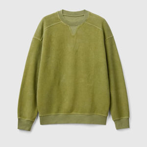 เสื้อสเวตเชิ้ตคอกลมวินเทจลายฟอกสีสำหรับผู้ชาย สไตล์สตรีทแวร์ เนื้อผ้าหนา 420 กรัม ทรงโอเวอร์ไซส์ - Product Image 4