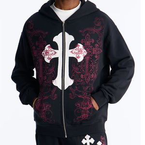 Sweat à capuche en molleton épais de haute qualité, anti-boulochage, en coton, pour l'hiver, uni - Product Image 2