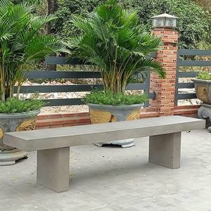 Banc de patio extérieur rectangulaire en béton moderne, léger et durable avec jardinière, écologique et résistant à l'eau pour les parcs - Product Image 2
