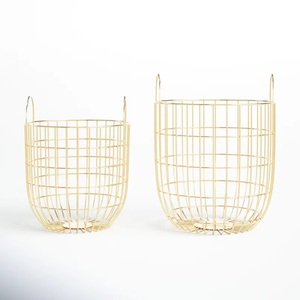 Modern Elegant Gold Metal Storage <b>Baskets</b> Open Frame Organizer for <b>Shelves</b> and Bathroom Wholesale for Clothing Use - Product Image 2