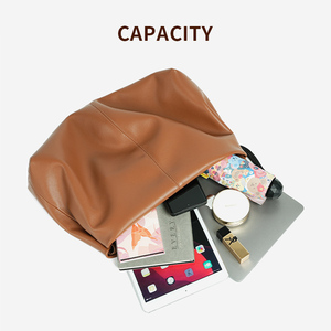 High Quality Top Grain Leather Tote <b>Bag</b> Style Large Crossbody Handbag Zipper Casual Pillow <b>Bag</b> Durable for Commuting <b>Work</b> Pack - Product Image 4