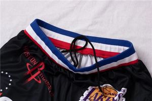Shorts de sport pour hommes, style urbain, avec chiffres et lettres contrastées, en polyester respirant, pour le basketball et autres sports de balle - Product Image 6